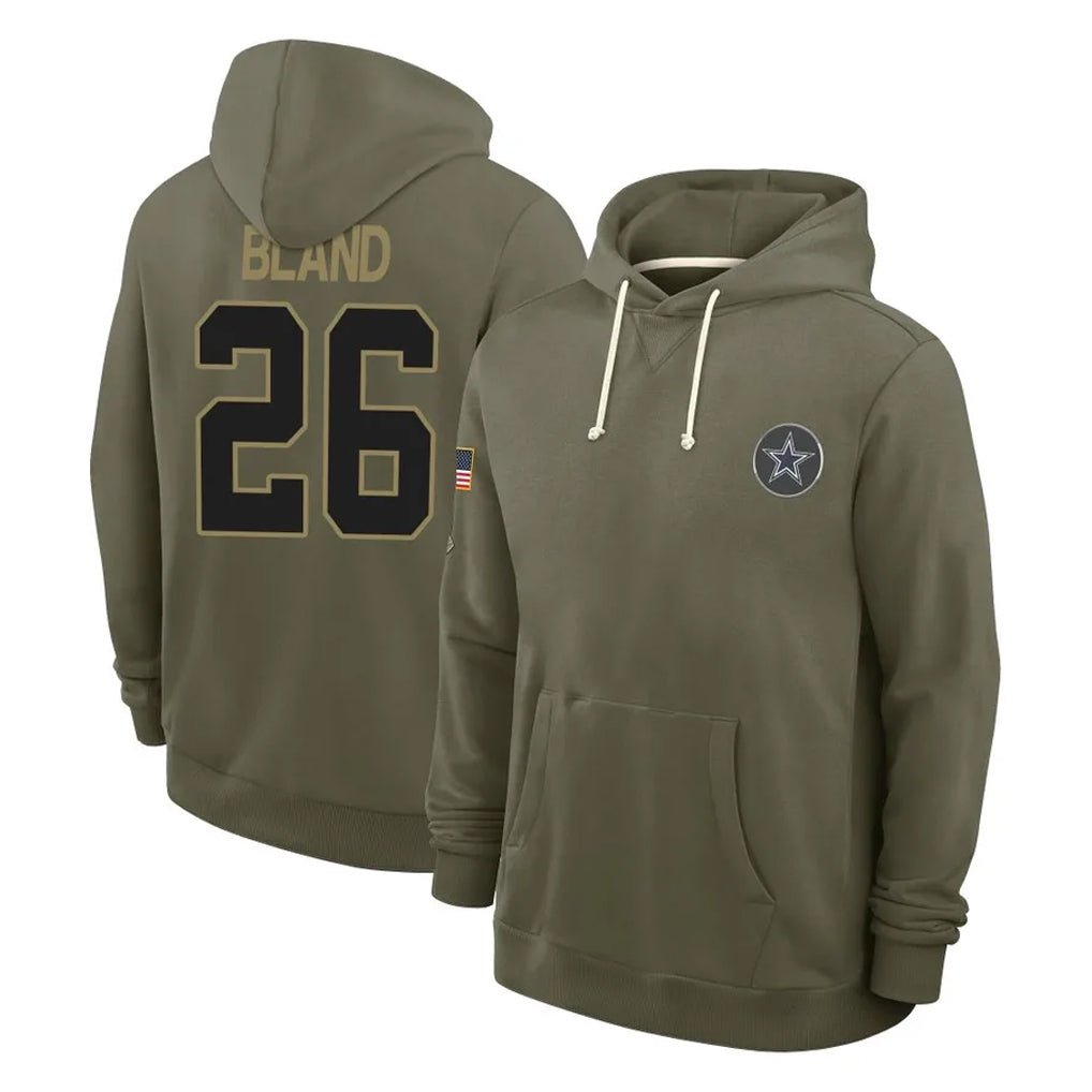 Crovyle D.Cowboys #26 DaRon Bland Player Olive Salute to Service Pullover Hoodies Limited Stitched Jerseys