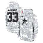 Crovyle D.Cowboys #33 Javonte Williams Player Arctic Camo Salute to Service Hoodies Limited Game Stitched Jerseys