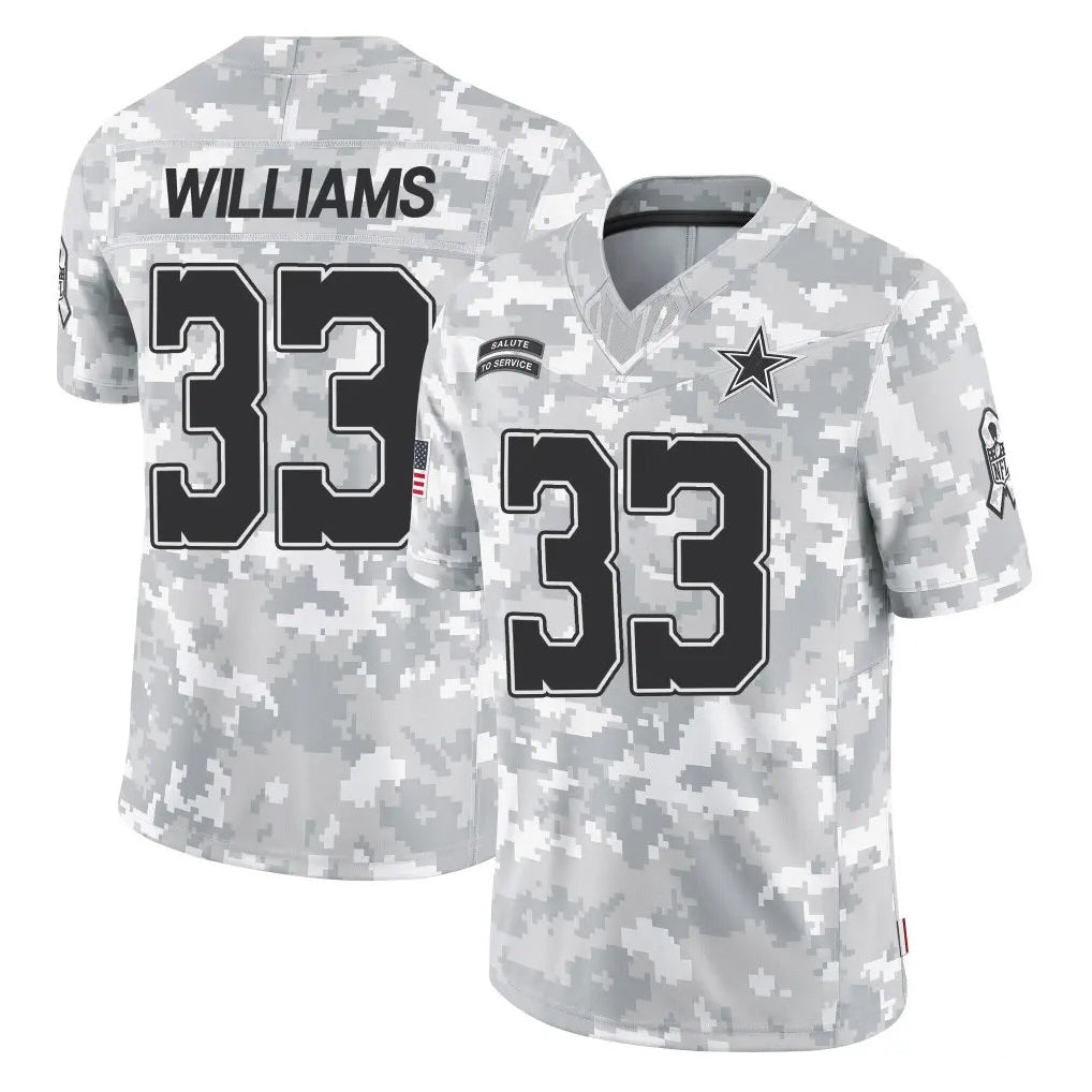 Crovyle D.Cowboys #33 Javonte Williams Player Arctic Camo Salute to Service Limited Home Game Stitched Jerseys