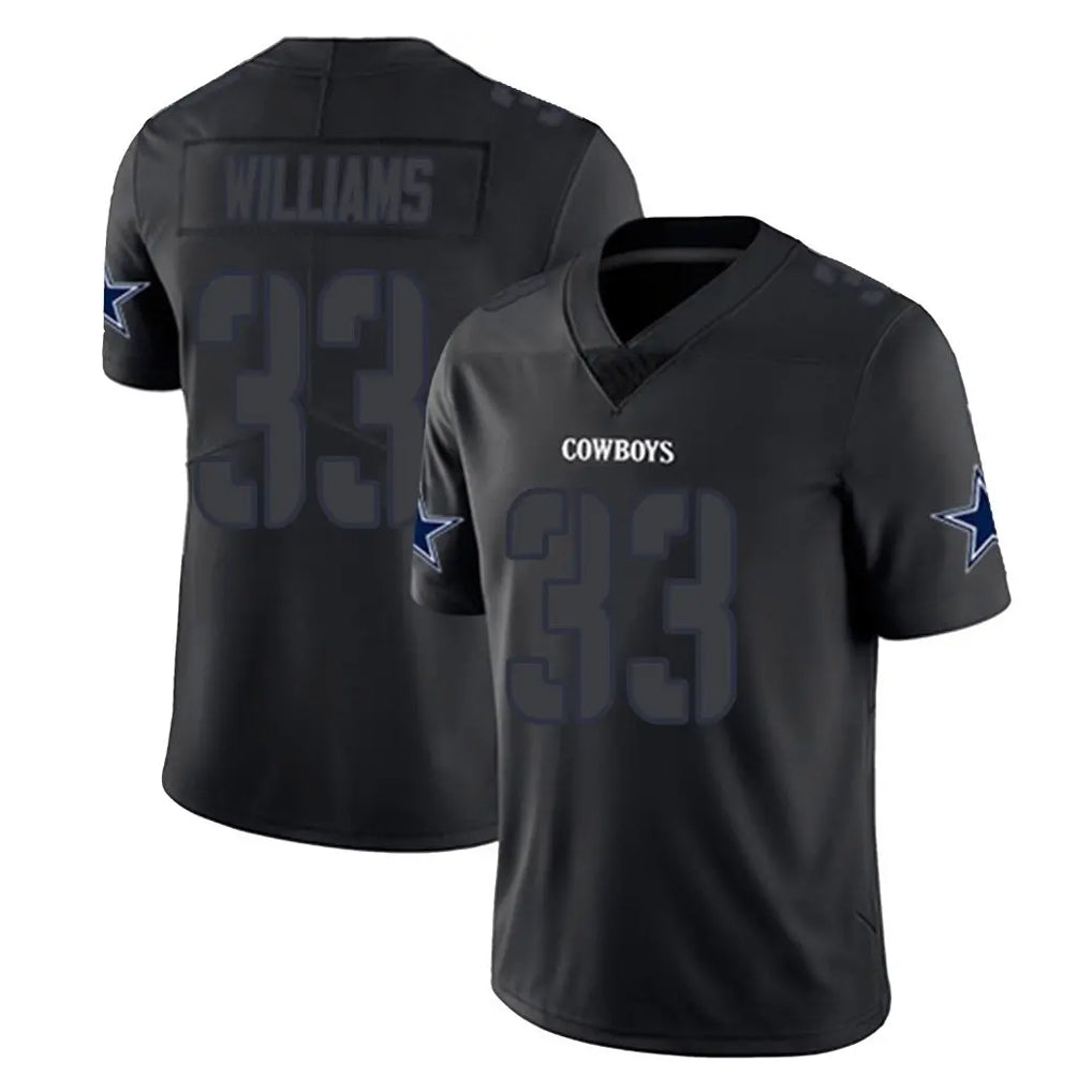 Crovyle D.Cowboys #33 Javonte Williams Player Black Impact Limited Home Game Stitched Jerseys