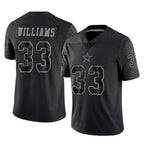Crovyle D.Cowboys #33 Javonte Williams Player Black Limited Reflective Home Game Stitched Jerseys