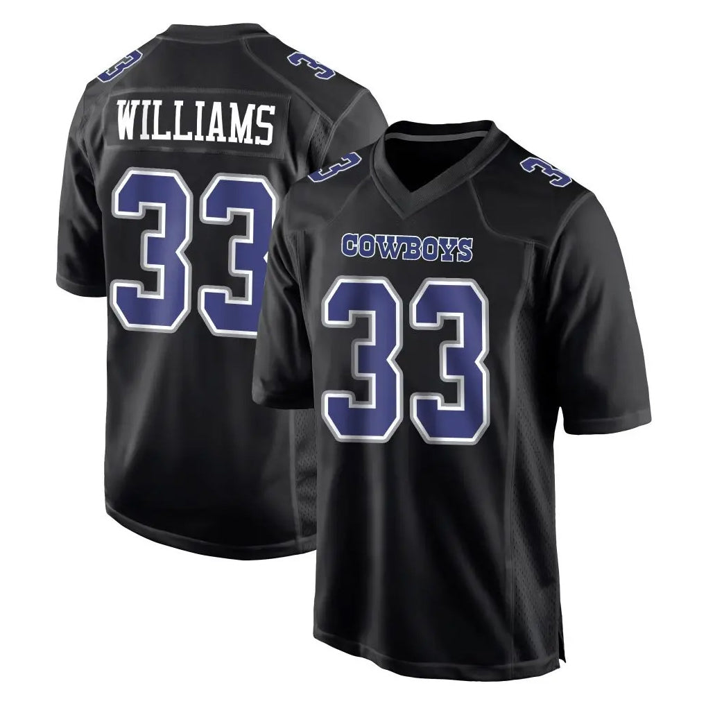 Crovyle D.Cowboys #33 Javonte Williams Player Carbon Black Fashion Home Game Stitched Jerseys