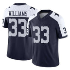 Crovyle D.Cowboys #33 Javonte Williams Player Navy-White Limited Alternate Vapor F.U.S.E. Home Game Stitched Jerseys