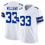 Crovyle D.Cowboys #33 Javonte Williams Player White Limited Vapor F.U.S.E. Home Game Stitched Jerseys