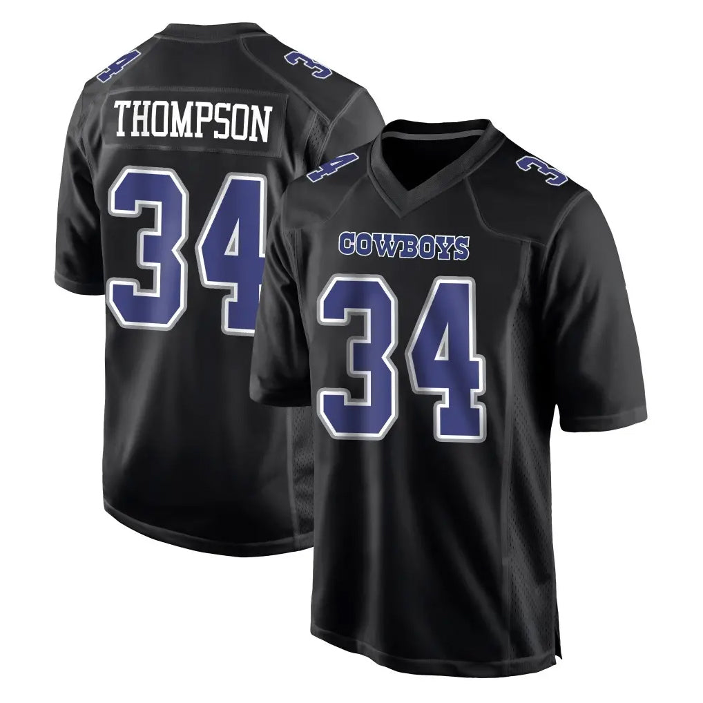Crovyle D.Cowboys #34 Jalen Thompson Player Carbon Black Fashion Home Game Stitched Jerseys
