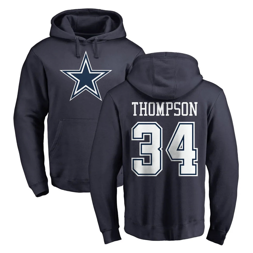 Crovyle D.Cowboys #34 Jalen Thompson Player Navy Pullover Hoodies Limited Stitched Jerseys