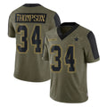 Crovyle D.Cowboys #34 Jalen Thompson Player Olive Salute to Service Limited Home Game Stitched Jerseys