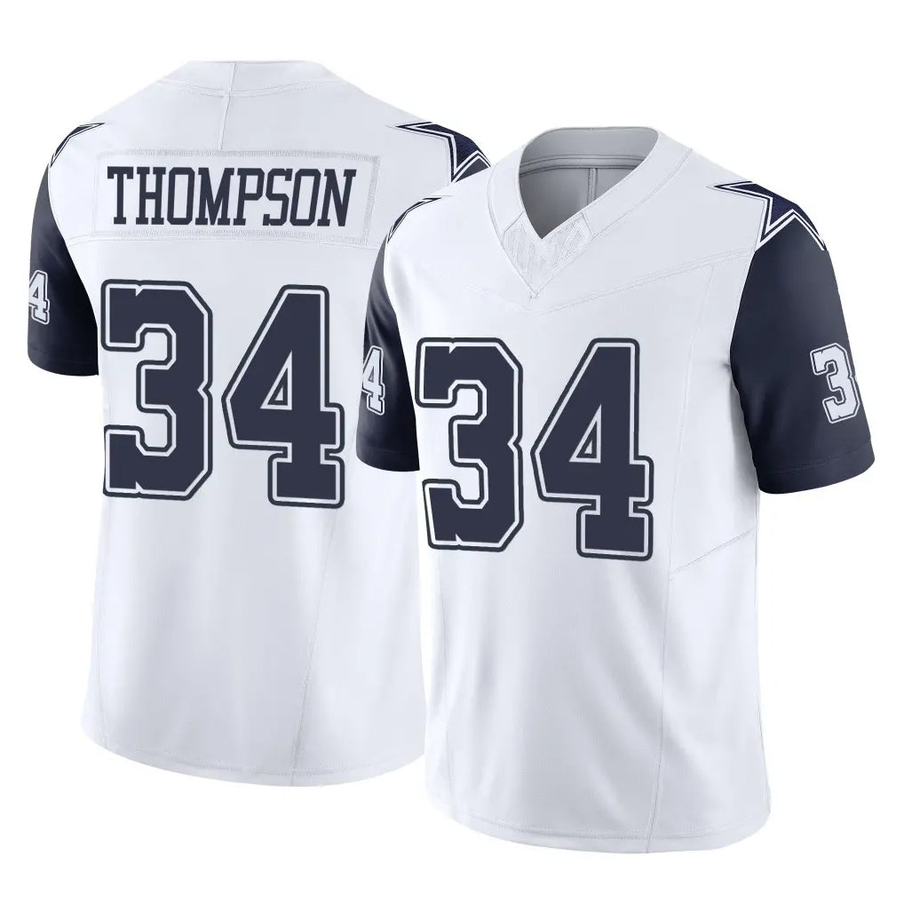 Crovyle D.Cowboys #34 Jalen Thompson Player White-Navy Limited Vapor F.U.S.E. Home Game Stitched Jerseys