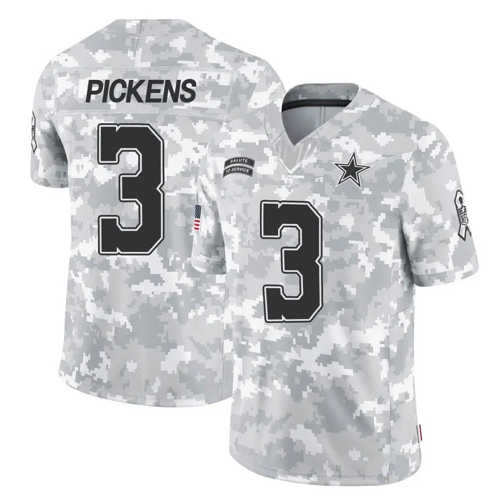 Crovyle D.Cowboys #3 George Pickens Player Arctic Camo Salute to Service Limited Home Game Stitched Jerseys
