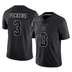 Crovyle D.Cowboys #3 George Pickens Player Black Limited Reflective Home Game Stitched Jerseys