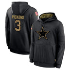 Crovyle D.Cowboys #3 George Pickens Player Black Salute to Service Pullover Hoodies Limited Stitched Jerseys