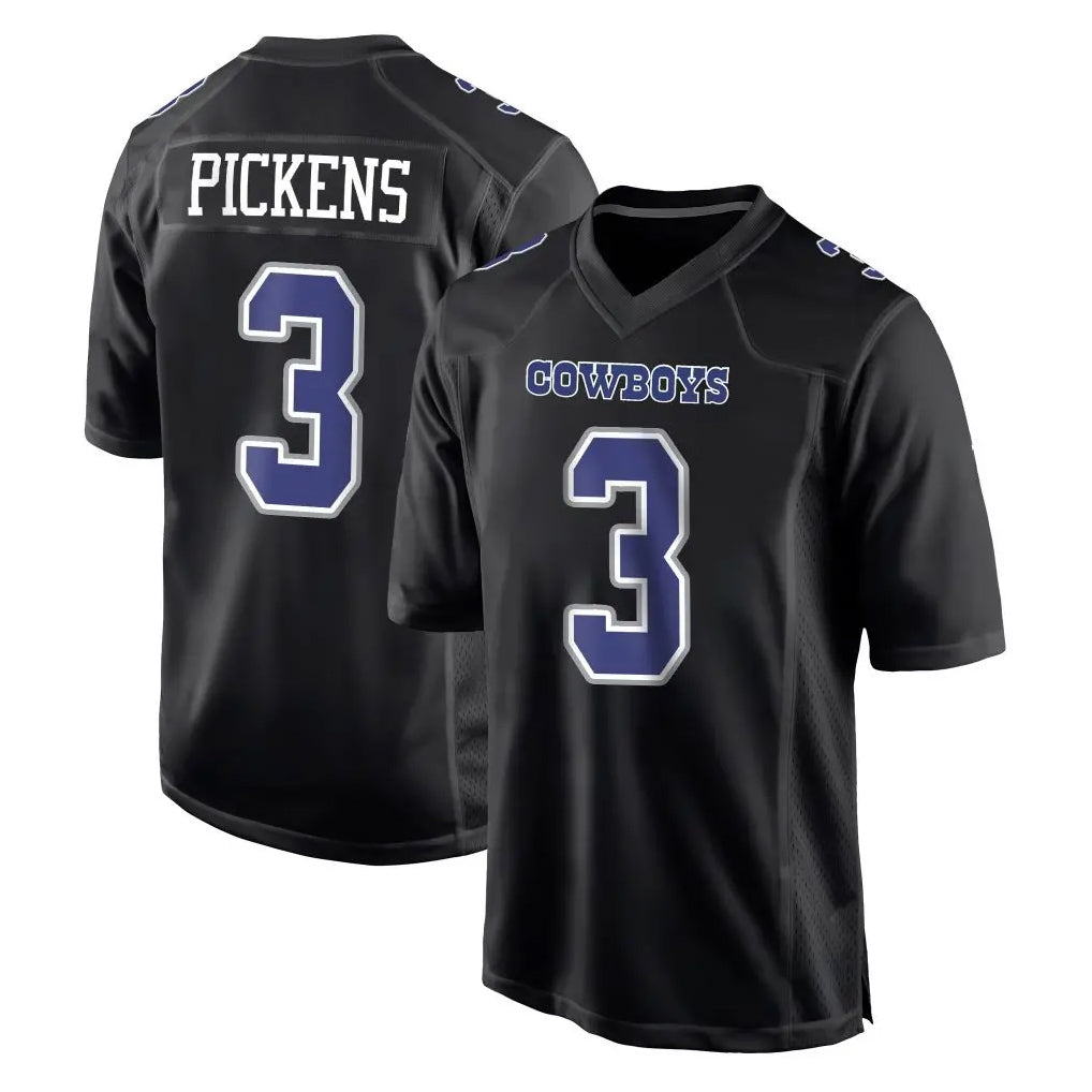 Crovyle D.Cowboys #3 George Pickens Player Carbon Black Fashion Home Game Stitched Jerseys