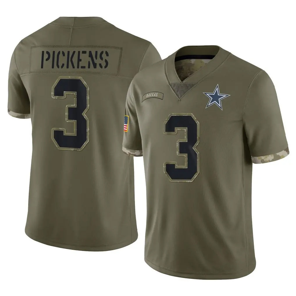 Crovyle D.Cowboys #3 George Pickens Player Olive Salute to Service Limited Game Stitched Jerseys