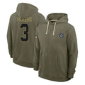 Crovyle D.Cowboys #3 George Pickens Player Olive Salute to Service Pullover Hoodies Limited Stitched Jerseys