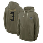 Crovyle D.Cowboys #3 George Pickens Player Olive Salute to Service Pullover Hoodies Limited Stitched Jerseys