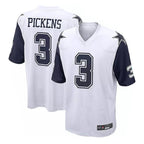 Crovyle D.Cowboys #3 George Pickens Player White-Navy Home Game Stitched Jerseys