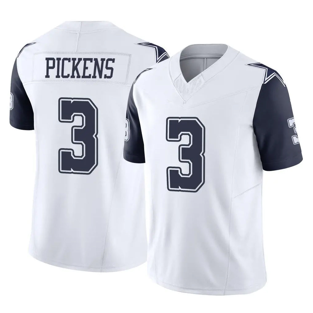 Crovyle D.Cowboys #3 George Pickens Player White-Navy Limited Vapor F.U.S.E. Home Game Stitched Jerseys