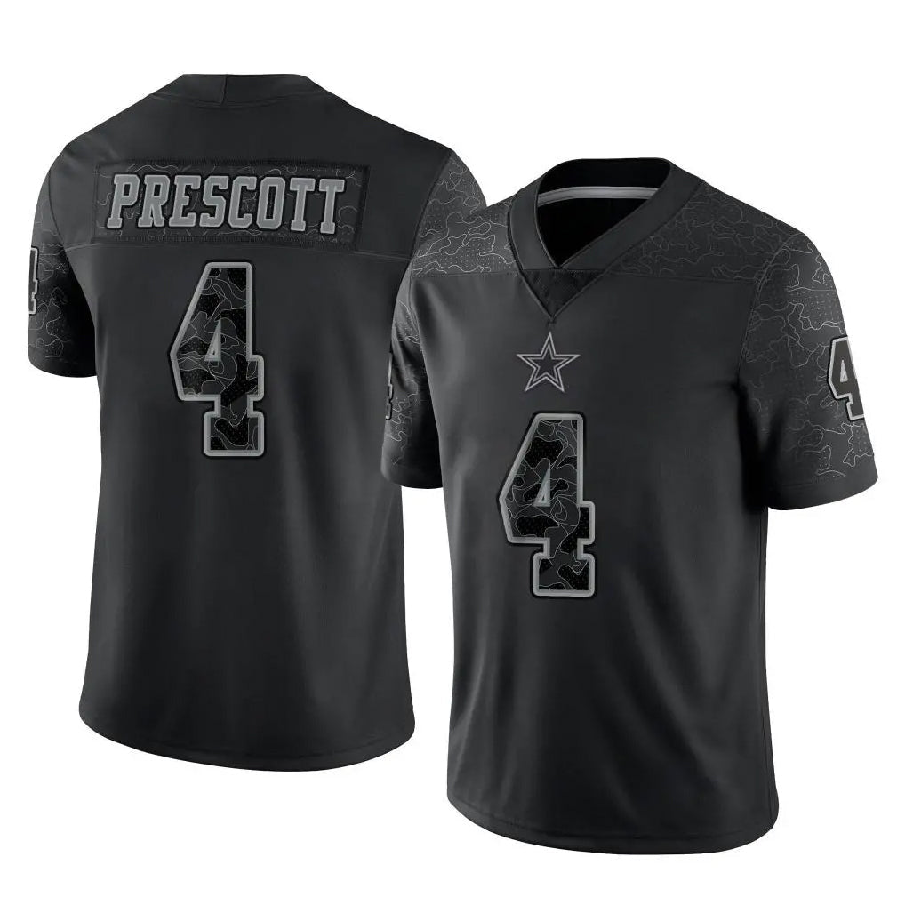 Crovyle D.Cowboys #4 Dak Prescott Player Black Limited Reflective Home Game Stitched Jerseys