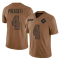 Crovyle D.Cowboys #4 Dak Prescott Player Brown Salute to Service Limited Home Game Stitched Jerseys