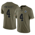 Crovyle D.Cowboys #4 Dak Prescott Player Olive Salute to Service Limited Game Stitched Jerseys