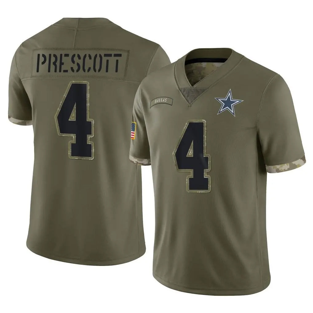 Crovyle D.Cowboys #4 Dak Prescott Player Olive Salute to Service Limited Game Stitched Jerseys