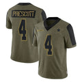 Crovyle D.Cowboys #4 Dak Prescott Player Olive Salute to Service Limited Home Game Stitched Jerseys