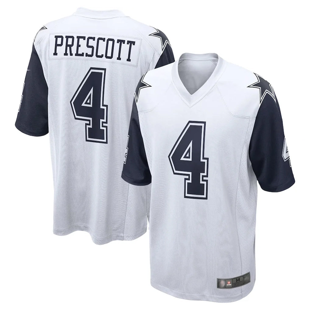 Crovyle D.Cowboys #4 Dak Prescott Player White-Navy Home Game Stitched Jerseys