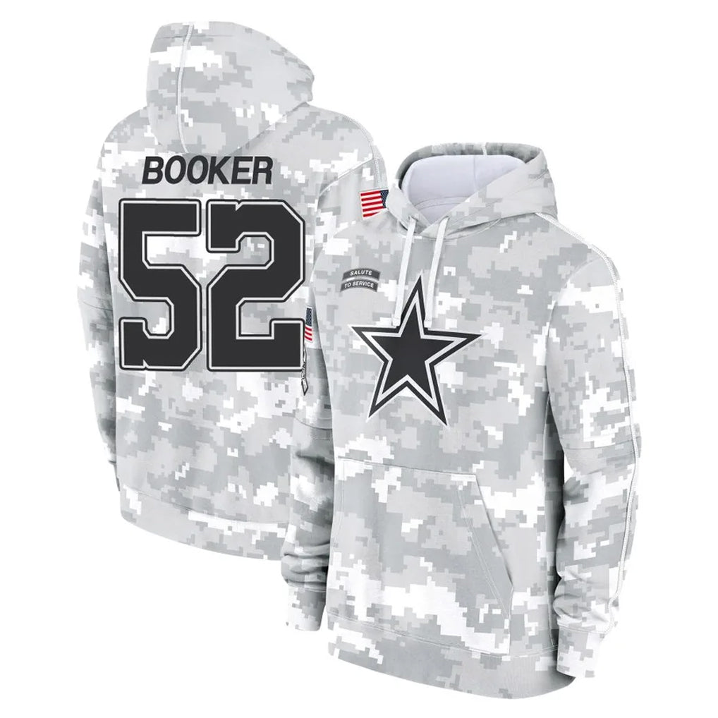 Crovyle D.Cowboys #52 Tyler Booker Player Arctic Camo Salute to Service Hoodies Limited Game Stitched Jerseys