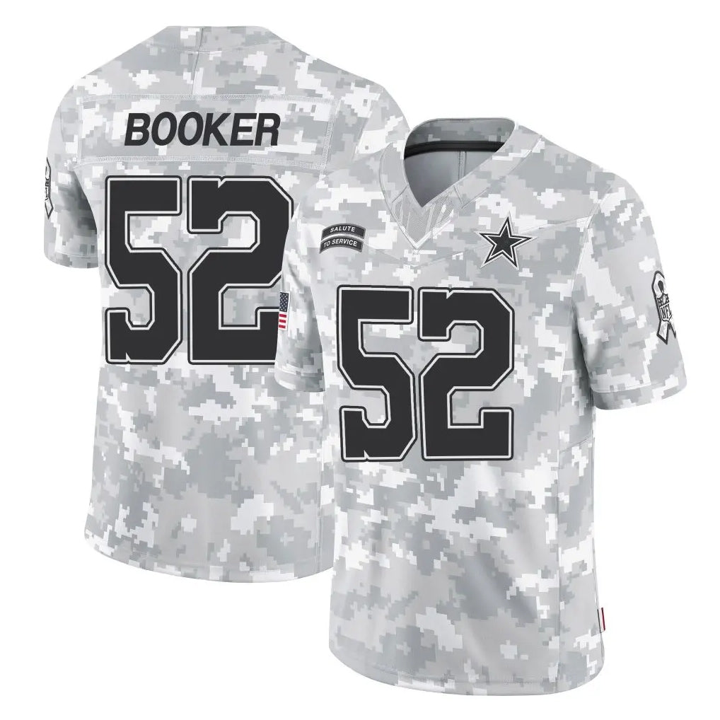 Crovyle D.Cowboys #52 Tyler Booker Player Arctic Camo Salute to Service Limited Home Game Stitched Jerseys