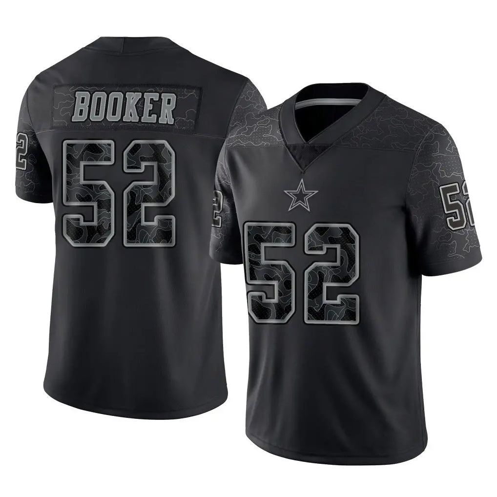 Crovyle D.Cowboys #52 Tyler Booker Player Black Limited Reflective Home Game Stitched Jerseys