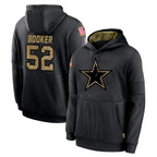 Crovyle D.Cowboys #52 Tyler Booker Player Black Salute to Service Pullover Hoodies Limited Stitched Jerseys