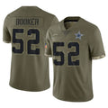 Crovyle D.Cowboys #52 Tyler Booker Player Olive Salute to Service Limited Game Stitched Jerseys