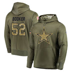 Crovyle D.Cowboys #52 Tyler Booker Player Olive Salute to Service Pullover Hoodies Home Game Stitched Jerseys