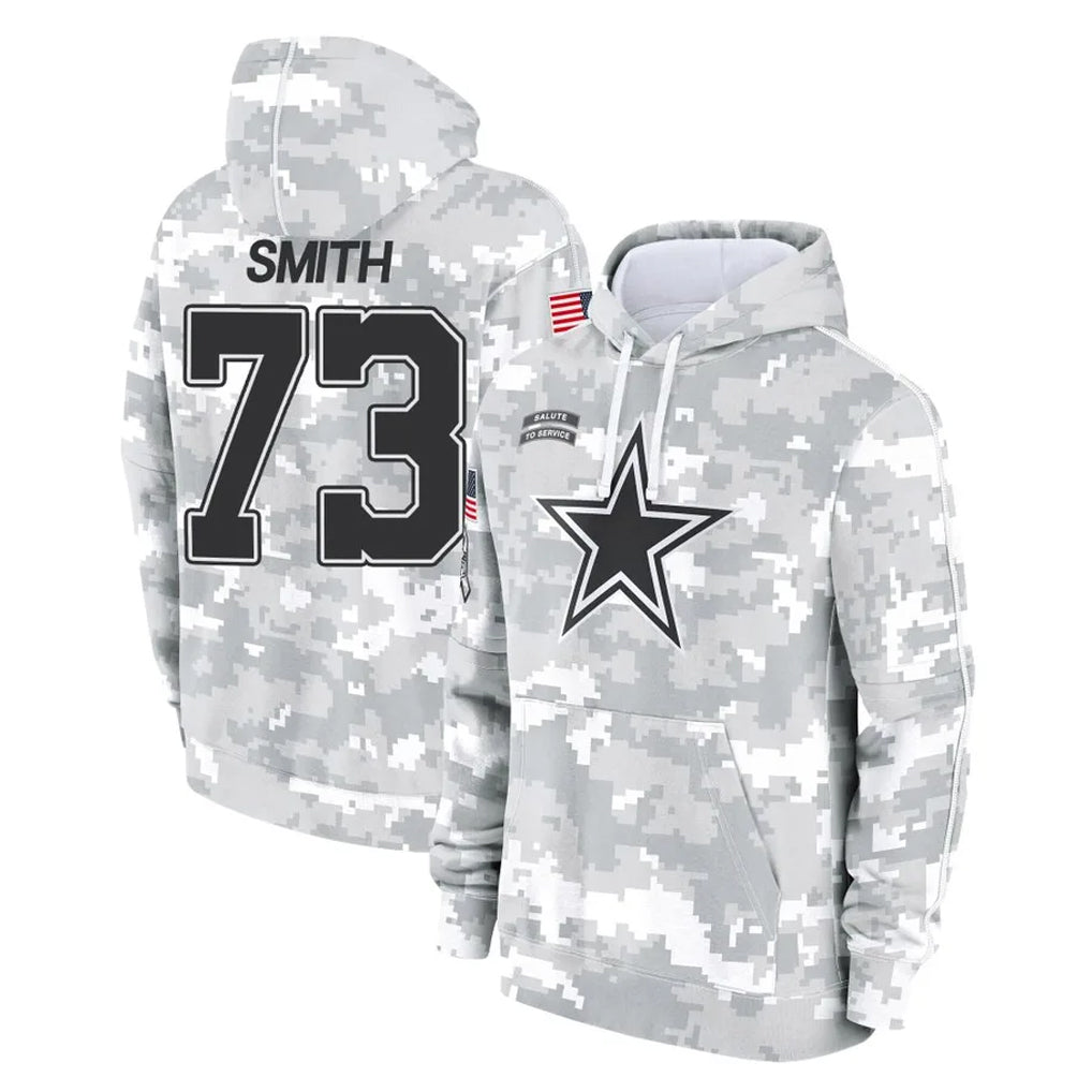 Crovyle D.Cowboys #73 Tyler Smith Player Arctic Camo Salute to Service Hoodies Limited Game Stitched Jerseys