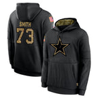 Crovyle D.Cowboys #73 Tyler Smith Player Black Salute to Service Pullover Hoodies Limited Stitched Jerseys