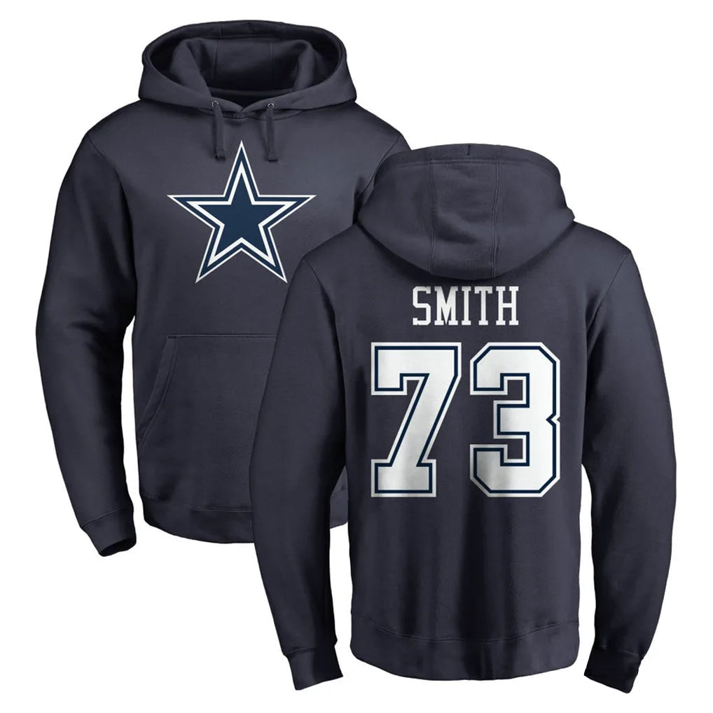 Crovyle D.Cowboys #73 Tyler Smith Player Navy Pullover Hoodies Limited Stitched Jerseys