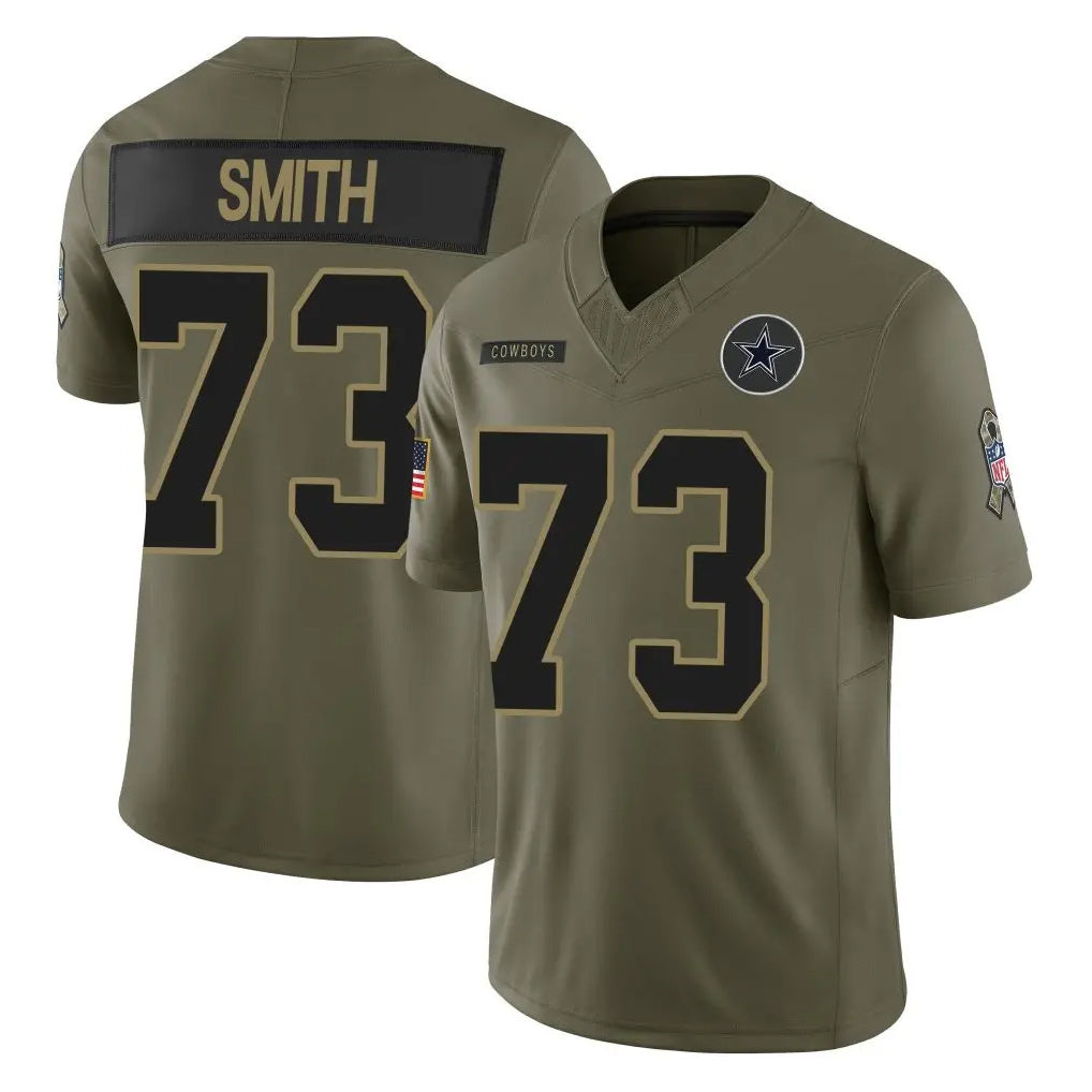 Crovyle D.Cowboys #73 Tyler Smith Player Olive 2025 Salute to Service Limited Home Game Stitched Jerseys