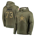 Crovyle D.Cowboys #73 Tyler Smith Player Olive Salute to Service Pullover Hoodies Home Game Stitched Jerseys