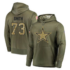 Crovyle D.Cowboys #73 Tyler Smith Player Olive Salute to Service Pullover Hoodies Home Game Stitched Jerseys