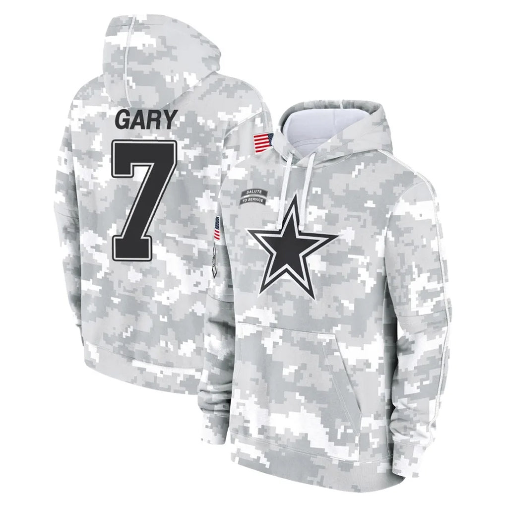 Crovyle D.Cowboys #7 Rashan Gary Player Arctic Camo Salute to Service Hoodies Limited Game Stitched Jerseys