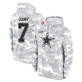 Crovyle D.Cowboys #7 Rashan Gary Player Arctic Camo Salute to Service Hoodies Limited Game Stitched Jerseys