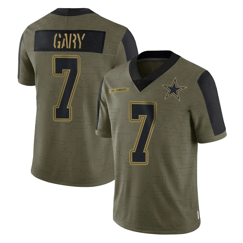 Crovyle D.Cowboys #7 Rashan Gary Player Olive Salute to Service Limited Home Game Stitched Jerseys