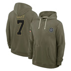 Crovyle D.Cowboys #7 Rashan Gary Player Olive Salute to Service Pullover Hoodies Limited Stitched Jerseys
