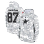 Crovyle D.Cowboys #87 Jake Ferguson Player Arctic Camo Salute to Service Hoodies Limited Game Stitched Jerseys