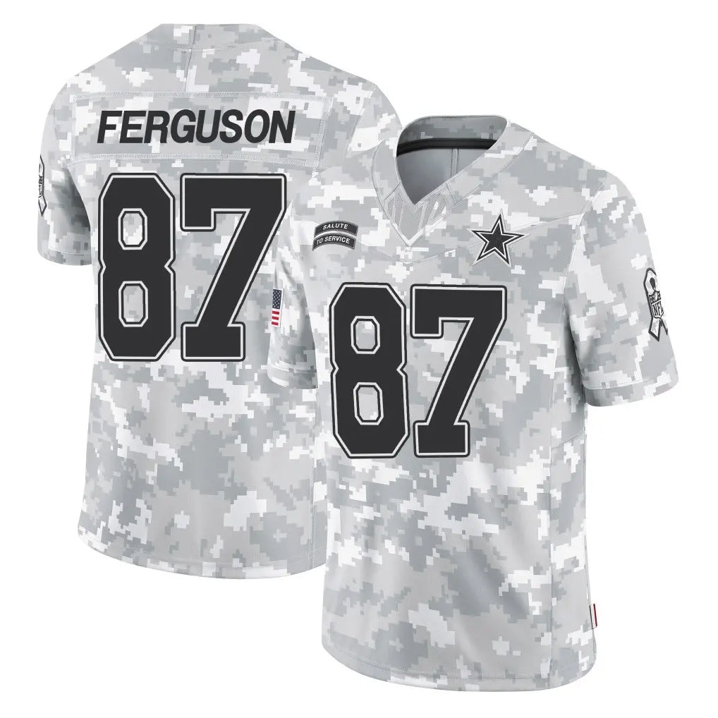 Crovyle D.Cowboys #87 Jake Ferguson Player Arctic Camo Salute to Service Limited Home Game Stitched Jerseys