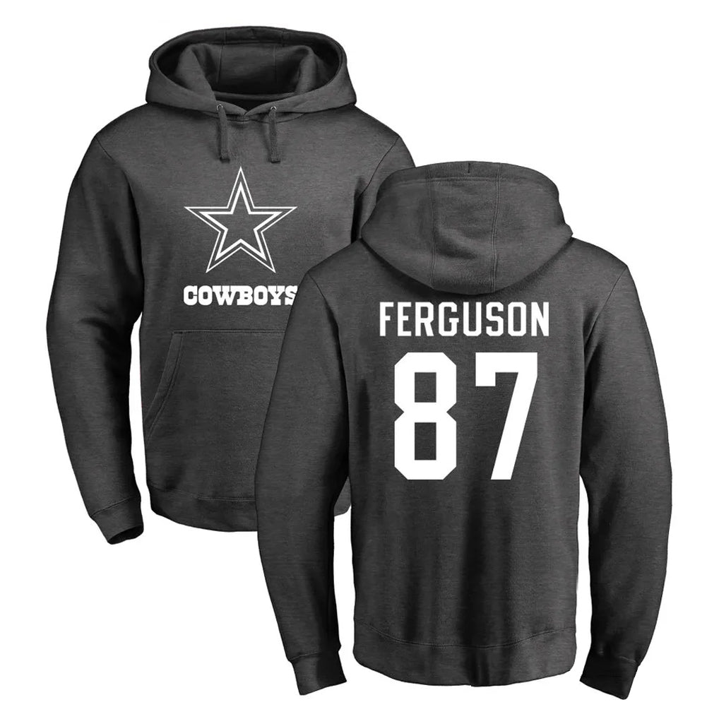 Crovyle D.Cowboys #87 Jake Ferguson Player Ash One Color Pullover Hoodie Limited Stitched Jerseys