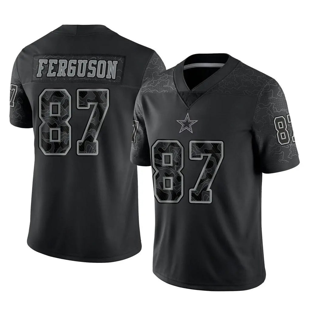 Crovyle D.Cowboys #87 Jake Ferguson Player Black Limited Reflective Home Game Stitched Jerseys