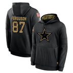Crovyle D.Cowboys #87 Jake Ferguson Player Black Salute to Service Pullover Hoodies Limited Stitched Jerseys