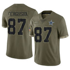 Crovyle D.Cowboys #87 Jake Ferguson Player Olive Salute to Service Limited Game Stitched Jerseys