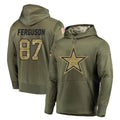 Crovyle D.Cowboys #87 Jake Ferguson Player Olive Salute to Service Pullover Hoodies Home Game Stitched Jerseys